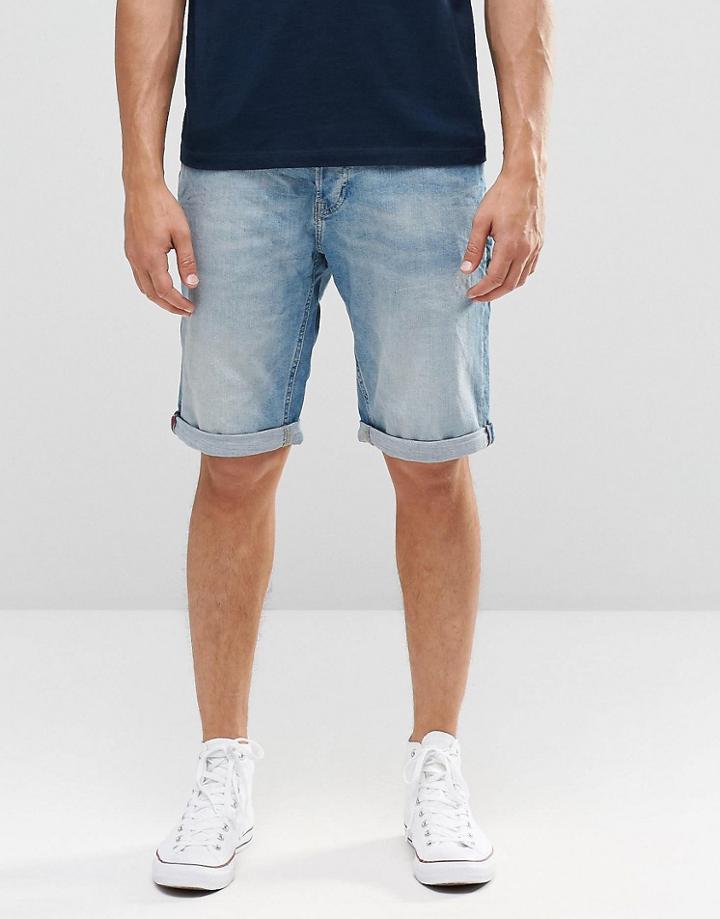Lee Straight Denim Shorts Beach Blue - Beach Blue
