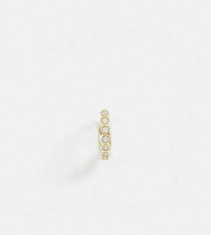 Galleria Armadoro Gold Plated Multi Dots Opal Huggie Hoop Single Earring - Gold
