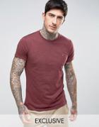 Farah Twisted Yarn Marl T-shirt Exclusive In Red - Red