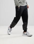Asos Drop Crotch Joggers With Zip Pockets And Woven Panels - Black
