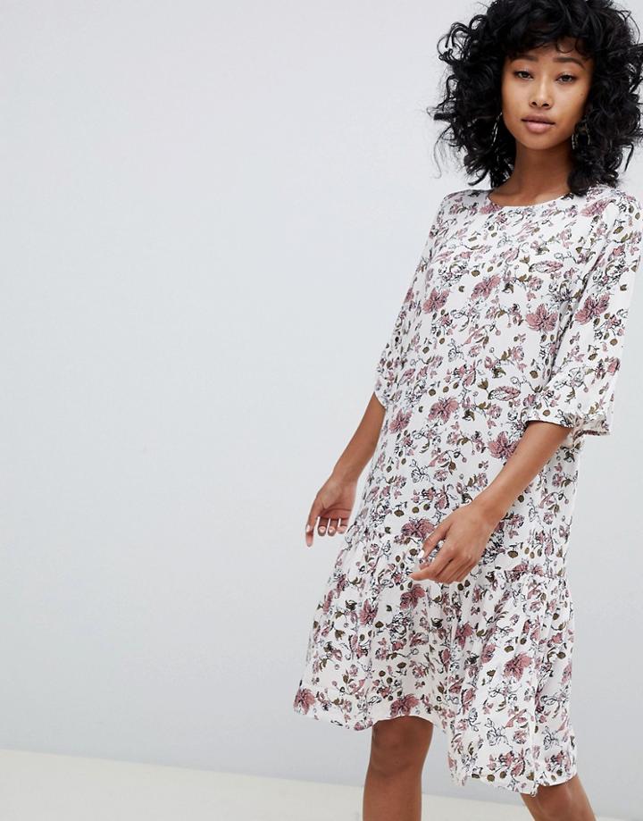 Ichi Floral Drop Waist Dress - Multi