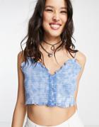 Weekday Sally Organic Cotton Tie Dye Cami Sun Top In Blue