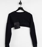 Asyou Cropped Utility Sweatshirt In Black-neutral
