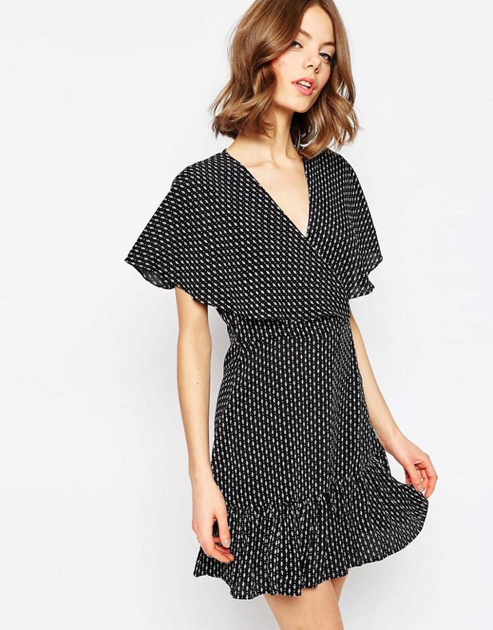 Asos Ditsy Ruffle Tea Dress - Multi