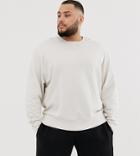 Collusion Plus Sweatshirt In Ecru-white