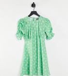 Reclaimed Vintage Inspired Mini Tea Dress With Bust Seam Detail In Ditsy Print-multi