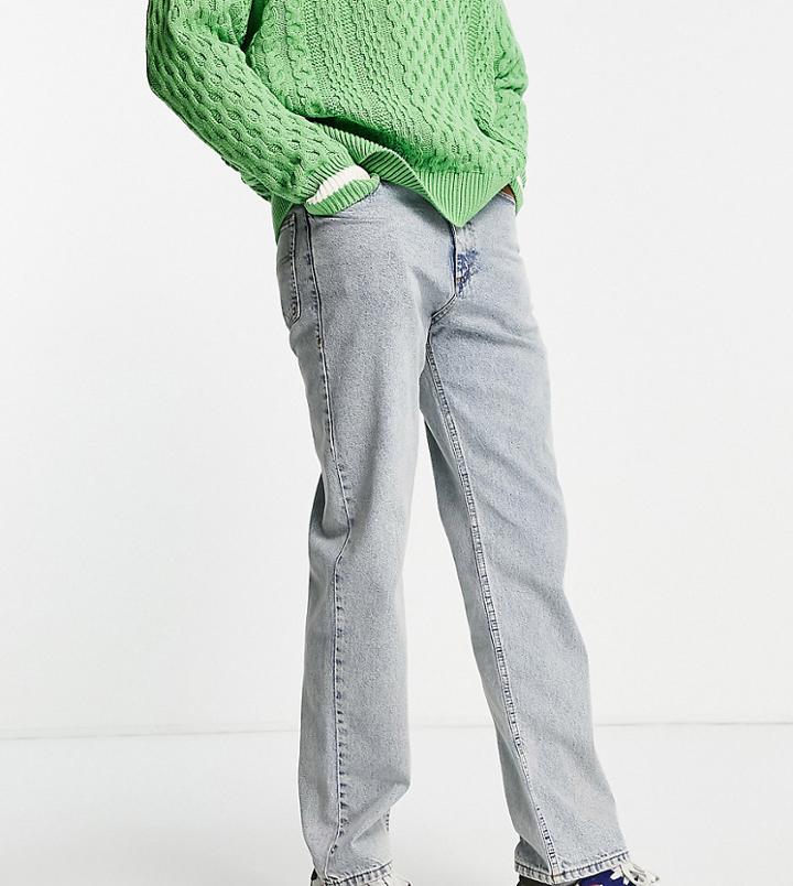 Collusion X005 Straight Leg Jeans In Stonewash Blue-blues