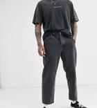 Crooked Tongues Classic Fit Jeans In Washed Black