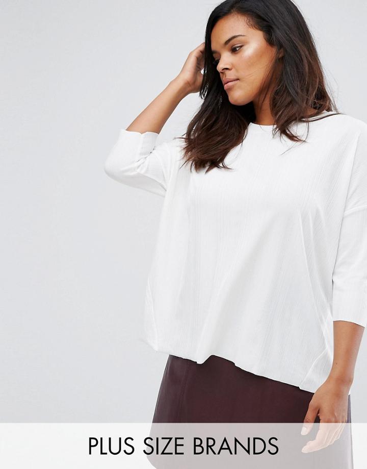 Junarose 3/4 Sleeve Relaxed Jersey Top - White