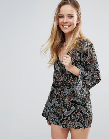 Lunik Printed Romper - Black