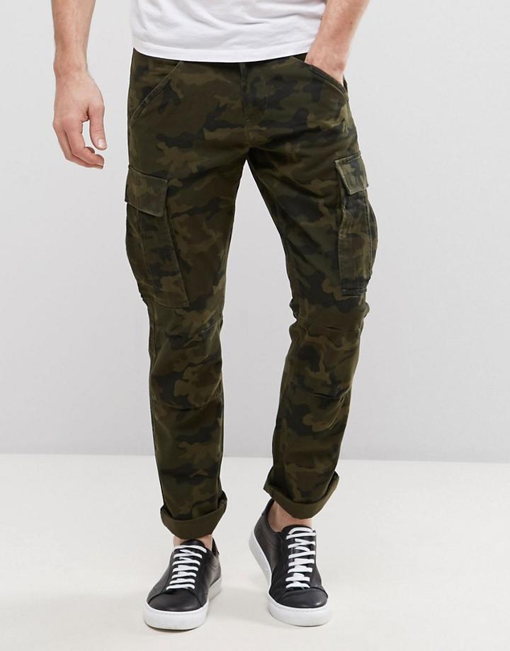 Produkt Cargo Pant In Camo Print - Green