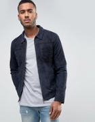 Jack & Jones Vintage Suede Jacket With Patch Pockets - Blue