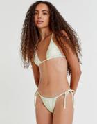 Pull & Bear Zebra Print Bikini Top In Green