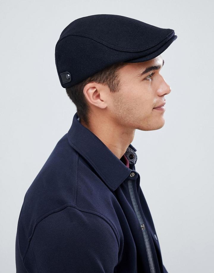 Ted Baker English Twill Flat Cap - Navy