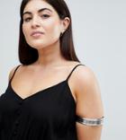 Asos Design Curve Thick Burnished Arm Cuff - Silver