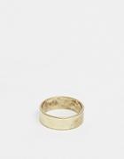 Asos Design Ring In Burnished Gold Tone