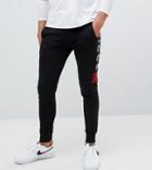 Nicce Skinny Joggers In Black With Side Logo Exclusive To Asos - Black
