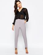 Missguided Pintuck Cigarette Pant - Gray