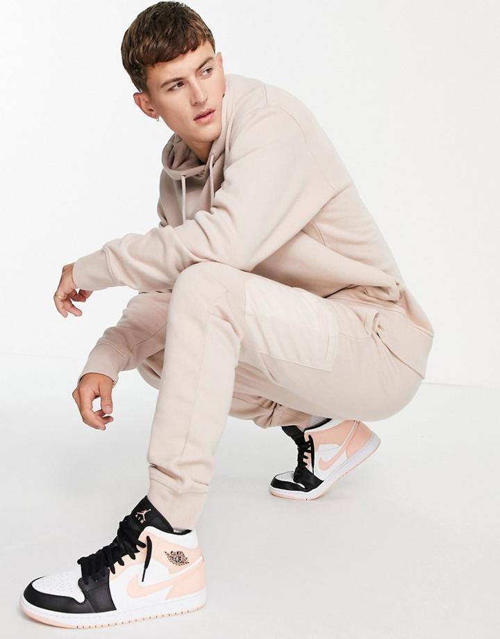 Topman Cargo Sweatpants In Stone - Part Of A Set-neutral