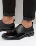 Asos Fomal Shoes In Black Leather With Black Elastic - Black