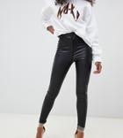 Noisy May Petite Coated Skinny Jeans In Black