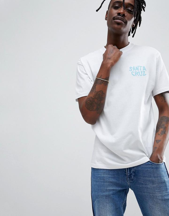 Santa Cruz Extinct Hand Print T-shirt In White - White