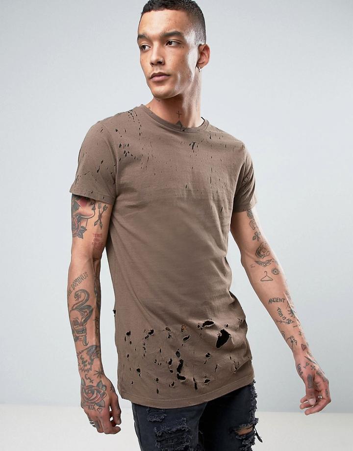 Criminal Damage Drayz T-shirt - Brown