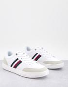 Ben Sherman Mod Side Stripe Sneakers In White/gray Mix