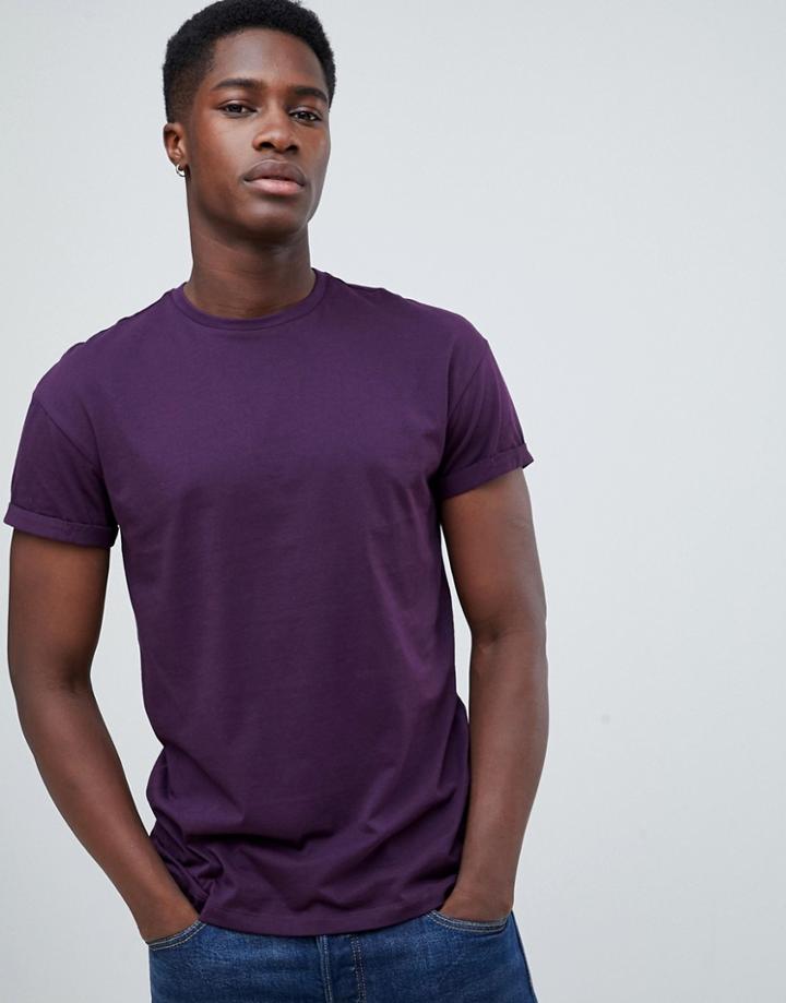 New Look Crew Neck T-shirt In Purple - Purple