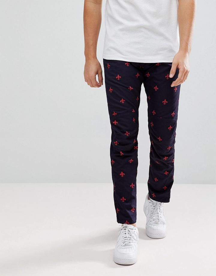 G-star Elwood 5622 X 25 Pharrell Jeans In Fleur De Lys - Navy