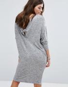 Pull & Bear Knot Back Detail Jersey Dress - Gray