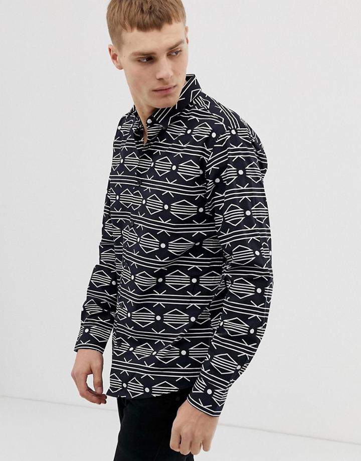 Only & Sons Geo-tribal Shirt - Navy