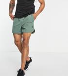 South Beach Man Recycled Polyamide Running Shorts In Sage-green