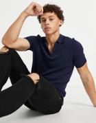 River Island Short Sleeve Essential Polo In Navy