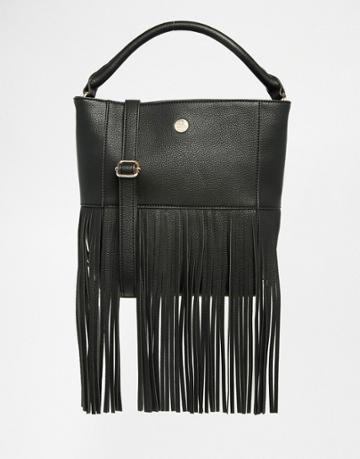Little Mistress Fringe Handbag - Black
