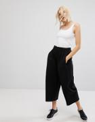 Asos Wide Leg Joggers With Paperbag Waist - Black