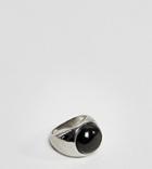 Reclaimed Vintage Inspired Black Oval Stone Ring In Silver Exclusive To Asos - Multi
