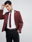 Harry Brown Rust Jacquard Skinny Fit Party Blazer - Brown