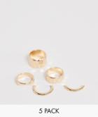 Monki Chunky Ring Pack In Gold - Gold