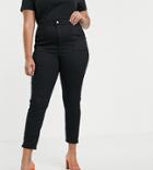 Asos Design Curve Ankle Length Stretch Skinny Pants-black