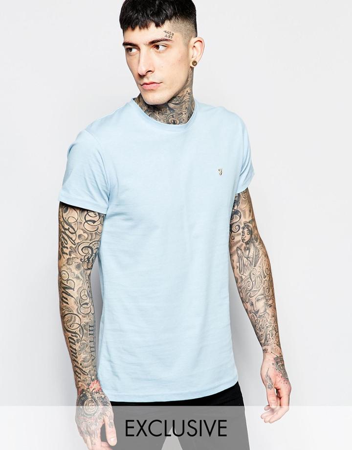 Farah T-shirt With F Logo Slim Fit Exclusive - Bluebell