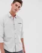 Esprit Slim Fit Shirt With Contrast Buttons In Gray