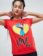 Love Moschino Showgirl Print T-shirt - Red