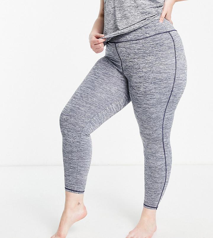 Asos 4505 Curve Yoga Leggings In Heather-navy