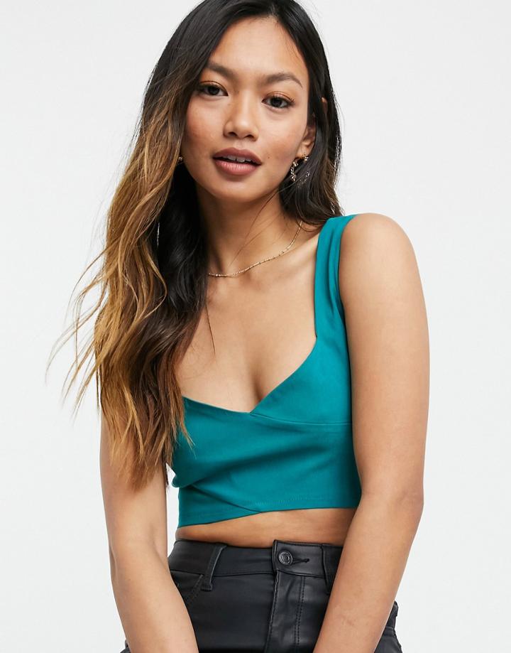 Vesper Crop Top In Teal-green