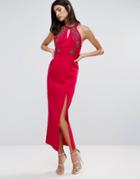 Little Mistress Pencil Dress With Side Split - Pink