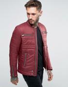 Diesel W-neverzip Quilted Jacket - Red