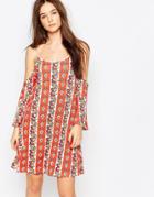 Daisy Street Dress With Cold Shoulder - Multi