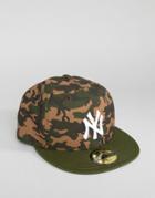 New Era 59fifty Fitted Cap Ny Yankees In Camo - Green