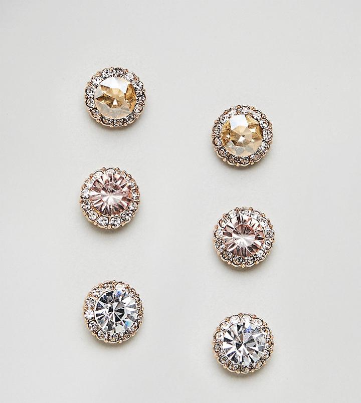 Aldo Multipack Jewel Tone Stud Earrings - Pink
